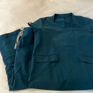 Figs blue/green scrub set, Livingston petite pants, both size XS